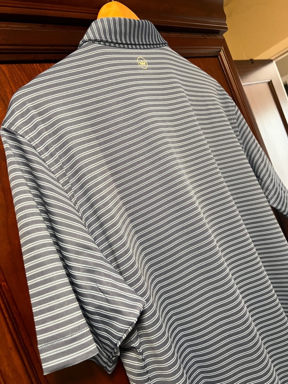 Brand New Peter Millar Crown Crafted Stretch Classic unique blue Striped Polo! - Picture 2 of 14